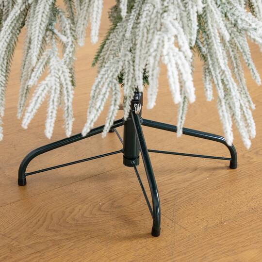 Nearly Natural 5ft. Pre-Lit Artificial Flocked Down Swept Christmas Tree, Warm White LED Lights